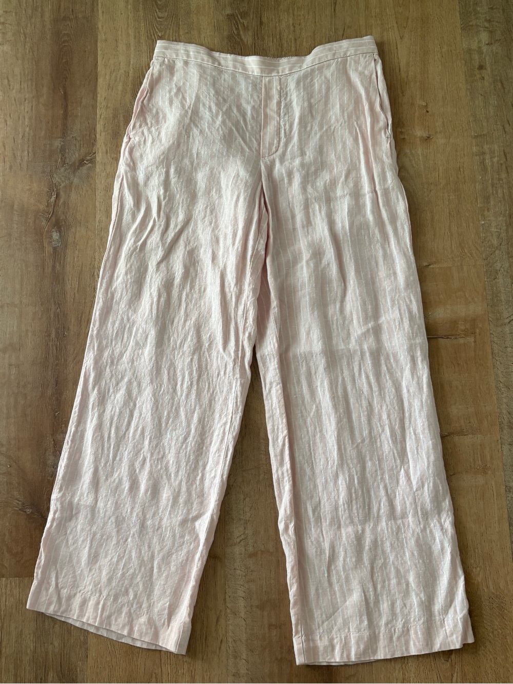 Madewell Easy Pull-on Pants in 100% Linen, Pink, Size M - Picture 9 of 11